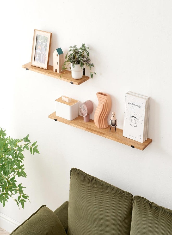 TRWISWDC Oak Floating Shelves 12 inches Floating Wood Shelf Wall Mounted with Lip Brackets for Bedroom Living Room Kitchen Bathroom Rustic Wall Storage Shelves (Upgrade Width 6") - Image 4